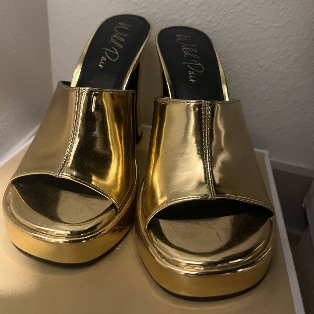 Wild Pair Gold Mules